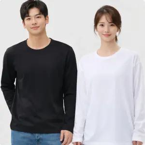 남자 여자 두꺼운 16수 무지 긴팔 티셔츠 도톰한 면티 레이어드 이너 기본티