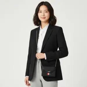 FAP195A 00198 001 페블 그레인 삼선탭 WOC 체인 지갑