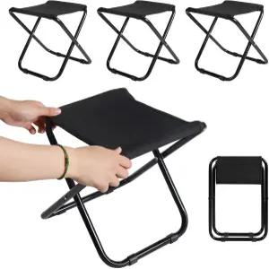 TFONSIG 캠핑 의자 4팩 야외용 소형 휴대용 접이식 반접이식 발 받침대 피크닉 낚시 하이킹용