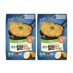 풀무원 철판 바삭 감자채전 150G X 8 X 2 야식 막걸리 안주 명절 간식 감자전