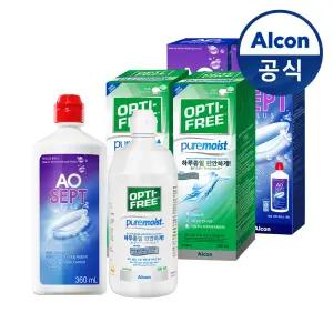 옵티프리 렌즈세척액 에이오셉 플러스 360ml 2개+퓨어모이스트 300ml 2개