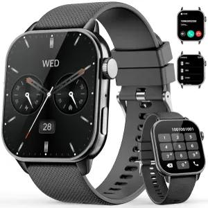 남성용 MFVLP 스마트 워치 120개 이상의 스포츠 모드 블루투스 통화/심박수/수면 모니터/페도미터