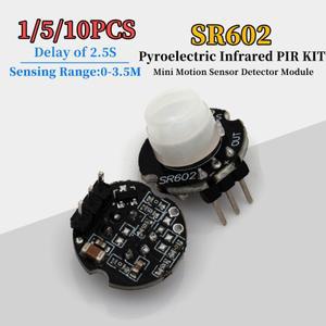 1-10PCS SR602 미니 소형 호환 모션 센서 감지기 모듈 초전기 적외선 PIR 키트 Arduino Diy 용 감각 스위치