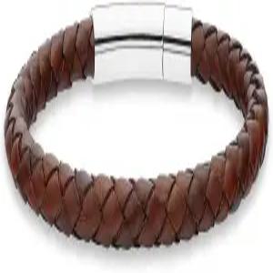 남성용 미아벨라 정품 이탈리아 땋은 가죽 팔찌 스테인리스 스틸 걸쇠 이탈리아산