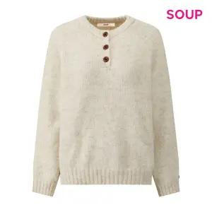 [SOUP](타임스퀘어점패션관)라운드넥 울 헨리넥 버튼 니트 (S61LK13)