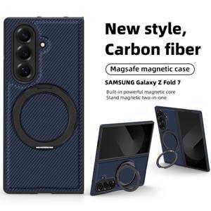 케블라 탄소 섬유 마그네틱 홀더 케이스 삼성호환 갤럭시 호환 Z 폴드 7 6 5 4 3 5G Magsafe 360 회전 스탠
