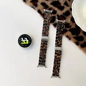 새로운 스타일의 레진 레오파드 프린트 스트랩 삼성 갤럭시 워치 8 클래식 40 44mm 46mm 시계줄 7울트라 코
