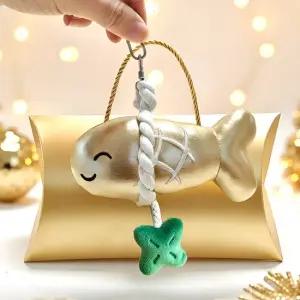 메세지카드+황금기운 금태 의 행운배달 액막이 명태15cm 문종 클로버 키링