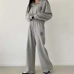 여성 크롭 긴팔 운동복 세트 1P 스포츠 와이드 팬츠 트레이닝복세트