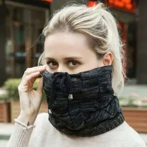 넥워머 비니 블랙 편안한 니트 캐주얼 귀덮개 마스크