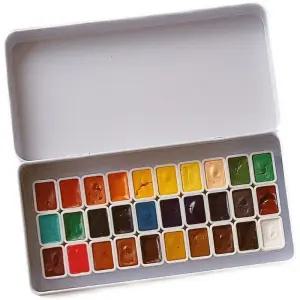 미니 파레트 원목 물감 36칸 수채화 전문가용 파렛트