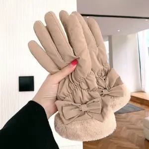 (쓰러담아) 리본 패딩장갑 여성장갑 겨울 방한 보온