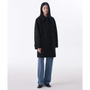 무신사 스탠다드 WOMAN 코트 우먼즈 울 블렌드 부클 발마칸 하프 [블랙]