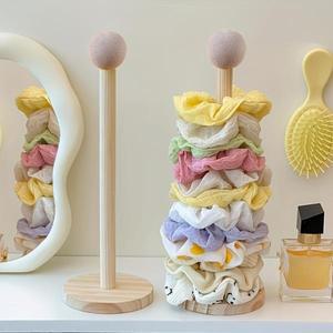 호환스크런치 홀더, 원목 머리끈 홀더 정리함, 팔찌 홀더, 머리끈 보관함, 소녀 헤어밴드 디스플레이 스탠