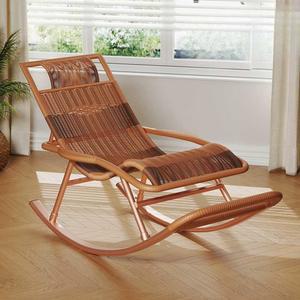 라탄 흔들의자 1인용 줄무늬 수유 독서 안락 블랙 등나무 인용 노랑