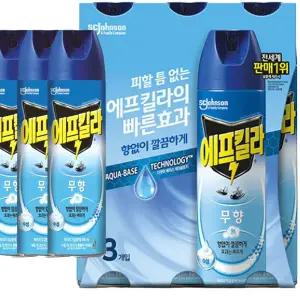 에프킬라 모기약 파리 나방 살충제 모기퇴치 에어로졸 무향 500mlx3개 홈키파 모기향 홈매트 전자모기향