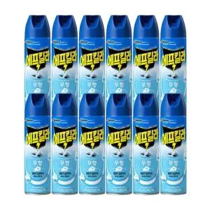 에프킬라 무향 수성 에어로졸 500ml x 12개 모기약 파리 살충제