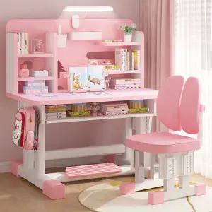 초등학생책상 신학기 어린이책상의자세트 램프 심플 블루/흰 랙 의자 60 주