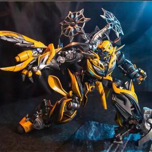 CS 트랜스포머 범블비 더블 헤드 조각상 1/18 합금 액션 피규어 라이트업 기능 포함