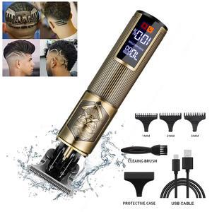 빈티지 전기 이발기 무선 USB 충전 휴대용 헤어 커팅 머신 헤어 트리머 클리퍼 남성용