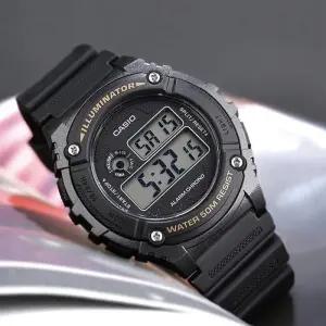 [카시오]카시오 W-216H-1B 남성 군인 학생 우레탄 디지털 손목 시계