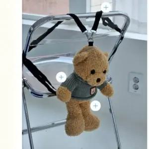 (색상 1 곰돌이백)소프트 니팅 테디베어 길이조절 백팩 아동용 특이한 가방