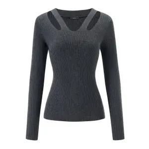 [GGPX]트임 포인트 골지 슬림핏 긴팔 니트 GQAKT002D _P415219878