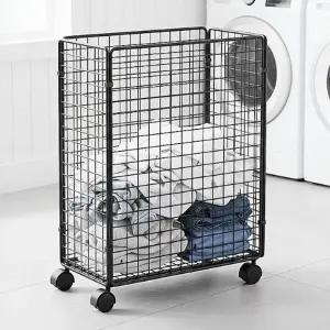 이동식 빨래 세탁 보관 수납 접이식 철제 바구니물바구니 햄퍼 물함 보관함 통풍 분리수거망 망사함