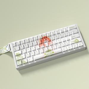 64 키 Yotsuba Keycaps 애니메이션 측면 인쇄 반투명 캡 기계식 ND63Ace60/68 용 PBT 체리 프로파일