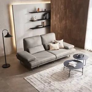 [다우닝] 플라나 3인 스윙 전체 천연가죽 소파+스툴