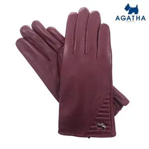 아가타 여성용 와인 컬러 가죽장갑 WAGH506
