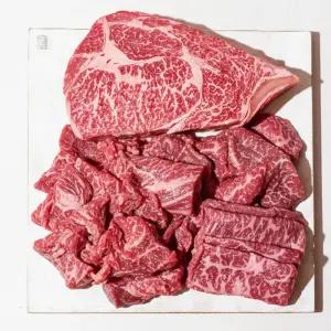 [미쓰하누]1++No.9등급 한우 구이모듬 600g 등심+갈비살+눈꽃로스구이