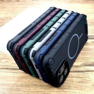 고급 충격 방지 무광 아머 케이스 (아이폰 17, 16, 15, 14, 13, 12 Pro Max, 16Pro, 용) - 맥세이프 무선