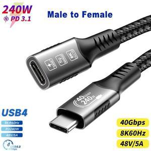 8K 타입-C 연장 케이블 USB-C 익스텐더 썬더볼트 43 USB4.0 호환 고속 충전 맥북 노트북 삼성용
