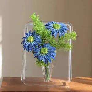 아크릴 액자 화병 1+1 인테리어 투명 꽃병 오브제 꽃거치대