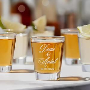 1/10pcs 45ml 개인화 된 웨딩 샷 유리 조각 사용자 정의 선물 손님을위한 생일 회사