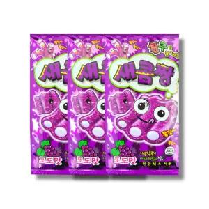 새콤짱 새콤달콤젤리 포도맛젤리 신젤리 3개 긴젤리