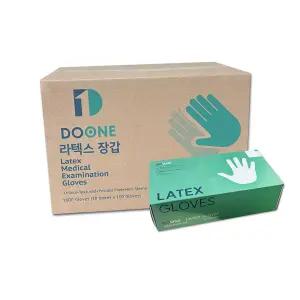 두원 라텍스 글러브 XS/S/M/L 1박스/10통 진료용장갑 병원용 병원 덴탈글러브 의료용 식당