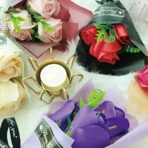 비누꽃다발 로즈데이 세송이 장미꽃