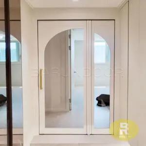 08번 폴딩스윙중문 아치형 크림화이트 브론즈강화유리