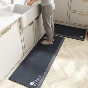 ( )EAS 빠른 건조 다크네이비 주방 발매트 2종 세트