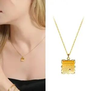 골드앤 24K 순금 골드캘린더 랩다이아몬드 목걸이