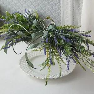 리스 플라워장식 조화 벽걸이 가랜드 바이올렛 대형