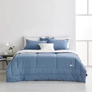 홈]고밀도 마티유 네이비[9온스] 슈퍼싱글 퀸 킹세트[퀼트이불+패드+베개커버]