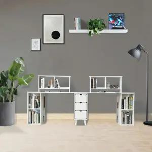 책상 2개세트 2400 서랍+수납장+책장포함 풀세트 BJ5276R (착불)