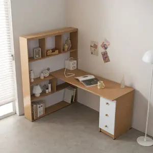 넓은책장 1500 서랍책상책장 일체형 세트 BJT252R (착불)