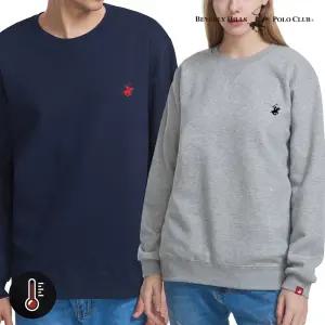 비버리힐즈폴로클럽 남여공용 기모 자수로고 맨투맨 티셔츠