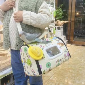 앵무새이동가방 겨울 보온 커버 메시 숄더백 이동장 안감 쿠션 소형 두꺼운 플리스 케이지 DS LR