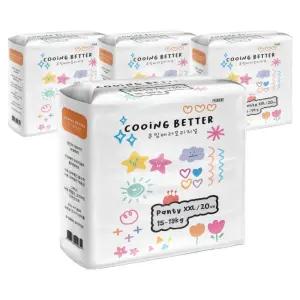 Cooing 베러 통기성우수 흡수력강화 오리지널 팬티형 기저귀 점보형(2XL) 80매