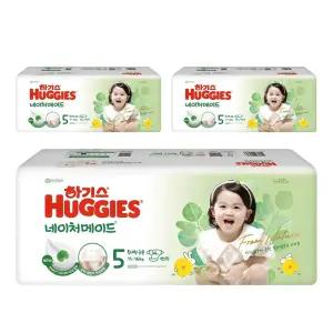 하기스 2024 통기성우수 흡수력강화 네이처메이드 밴드형 기저귀 남녀공용 5단계 102매